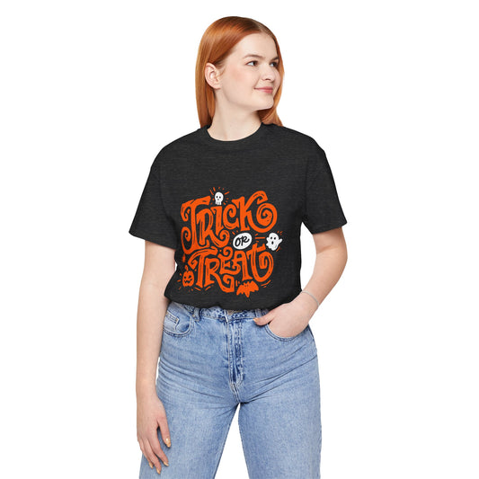 Trick or Treat T-Shirt | Halloween Graphic Tee | Spooky Season Shirt | Cute Halloween Shirt | Gift for Halloween Lovers