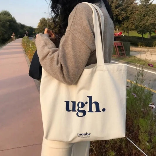 Casual Large Capacity  Women's Bag Shoulder Bags Shopper Canvas Letter Fashion Harajuku Zipper Print Street Handbags